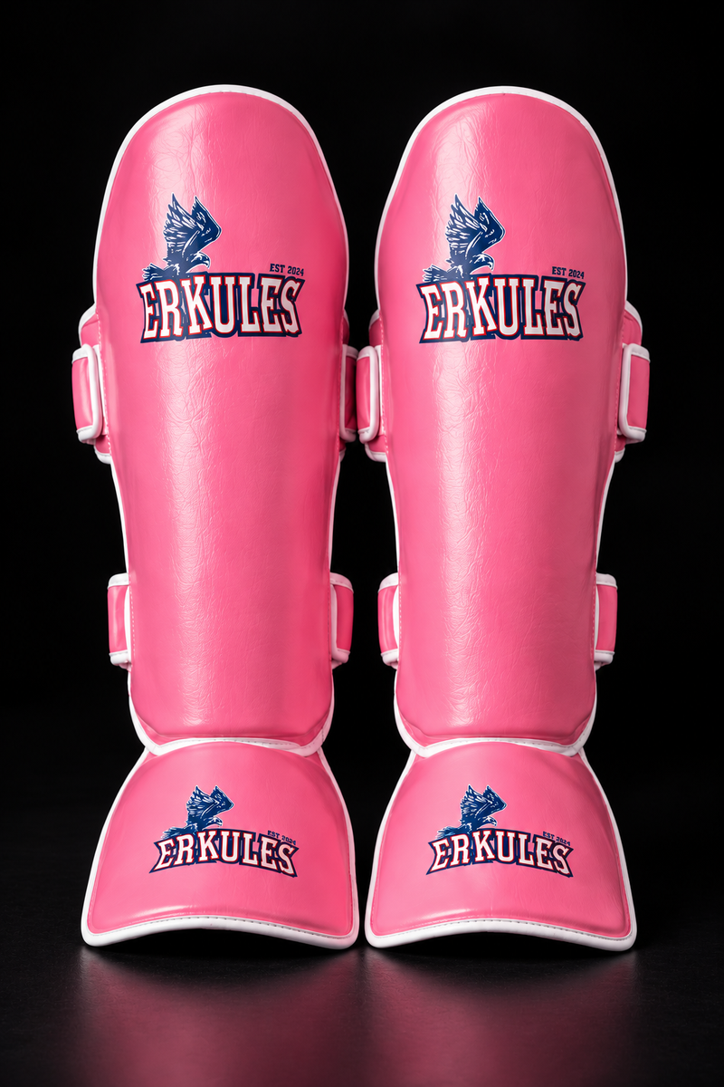 Paratibie da boxe Erkules Legion I rosa in vera pelle