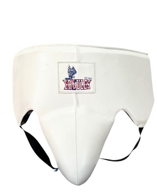 Conchiglia Protettiva  da Boxe Bianco in Vera Pelle