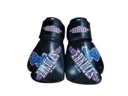 Professionelles Kampfset – Boxhandschuhe Edition Zero & Tiefschutz – Schwarz aus echtem Leder