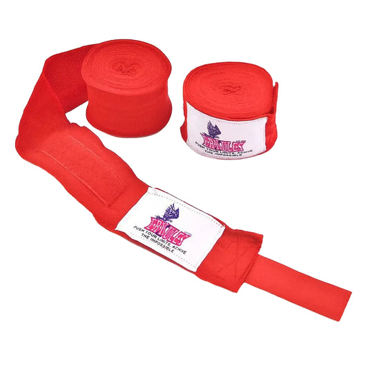 Fasce boxe rosse Erkules in cotone semi-elastico per protezione nocche e supporto polso