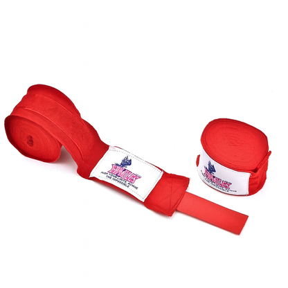 Fasce boxe rosse Erkules in cotone semi-elastico per protezione nocche e supporto polso