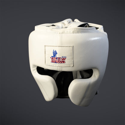 Kit da Combattimento Professionale – Guantoni Edition Zero & Caschetto  Legion I – Bianco in Vera Pelle