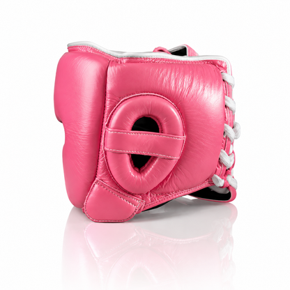 Caschetto da boxe Erkules rosa in vera pelle - vista laterale