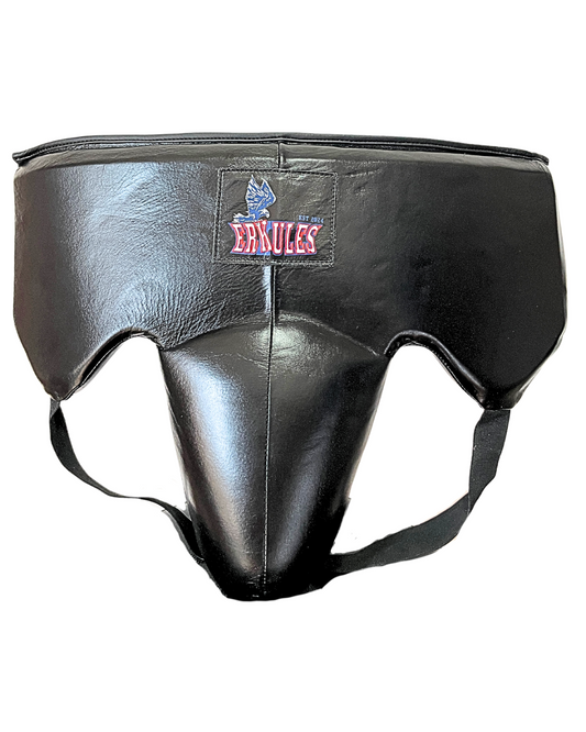 Conchiglia Protettiva  da Boxe Nero in Vera Pelle