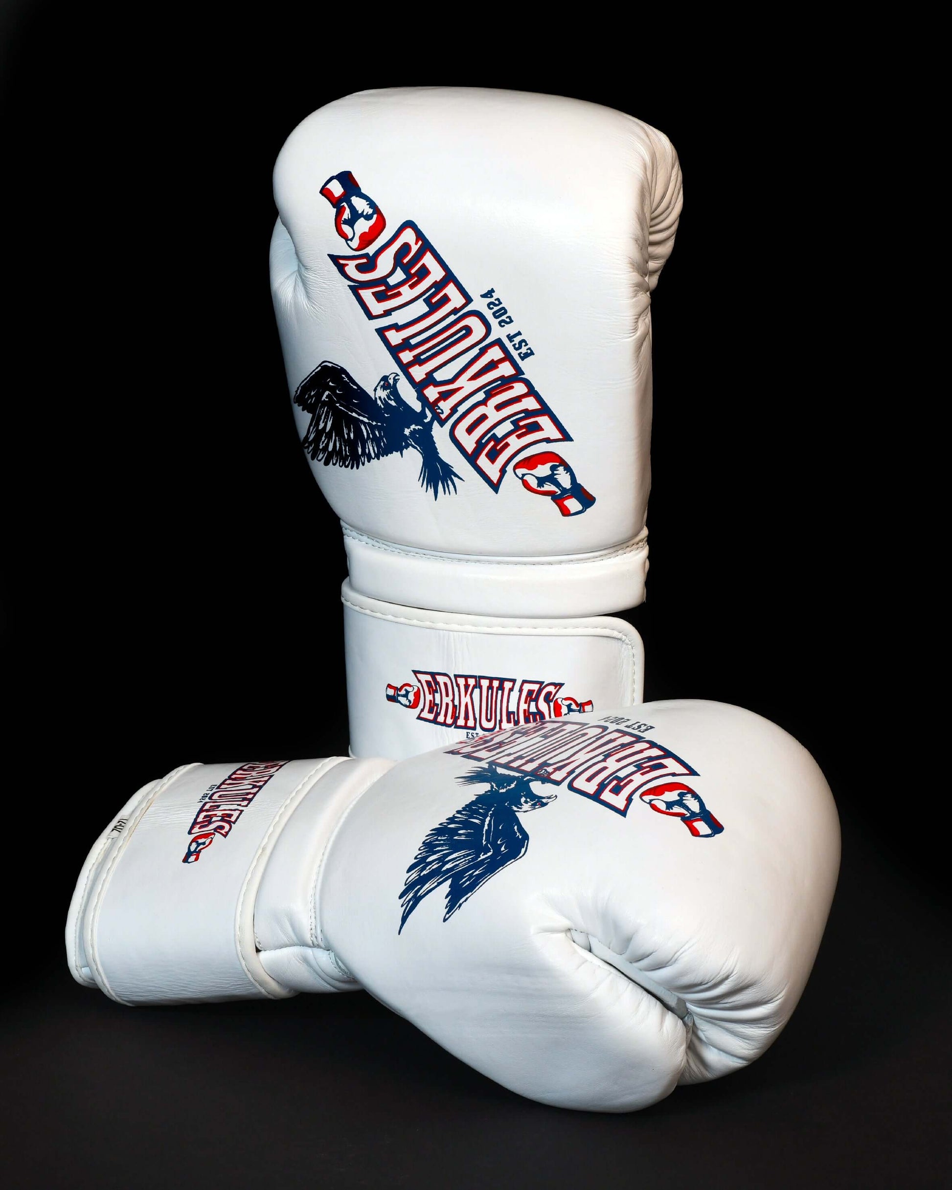 Guantoni da boxe Erkules in vera pelle Bianca